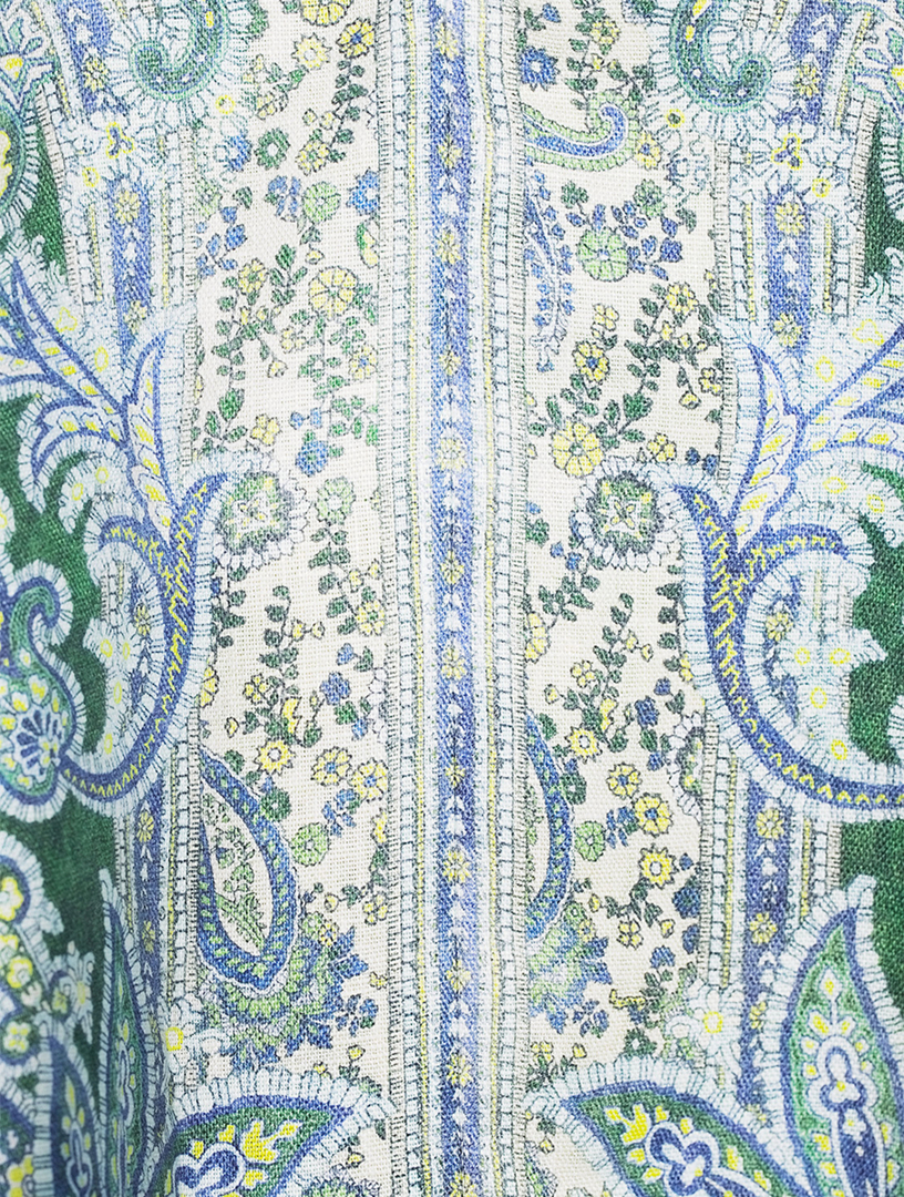 ZIMMERMANN Ottie Linen Mini Dress In Paisley Print | Holt Renfrew