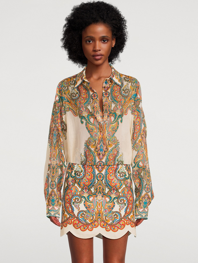 Ottie Oversized Shirt Paisley Print