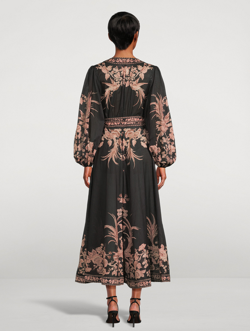 knee length dresses for ladies Zimmermann Waverly Wrap Midi Dress