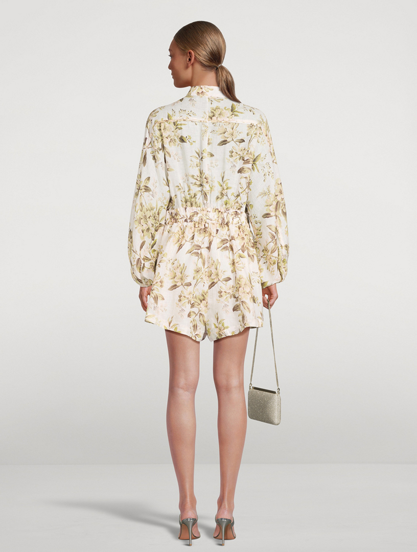 ZIMMERMANN Golden Linen Jumpsuit In Floral Print | Holt Renfrew