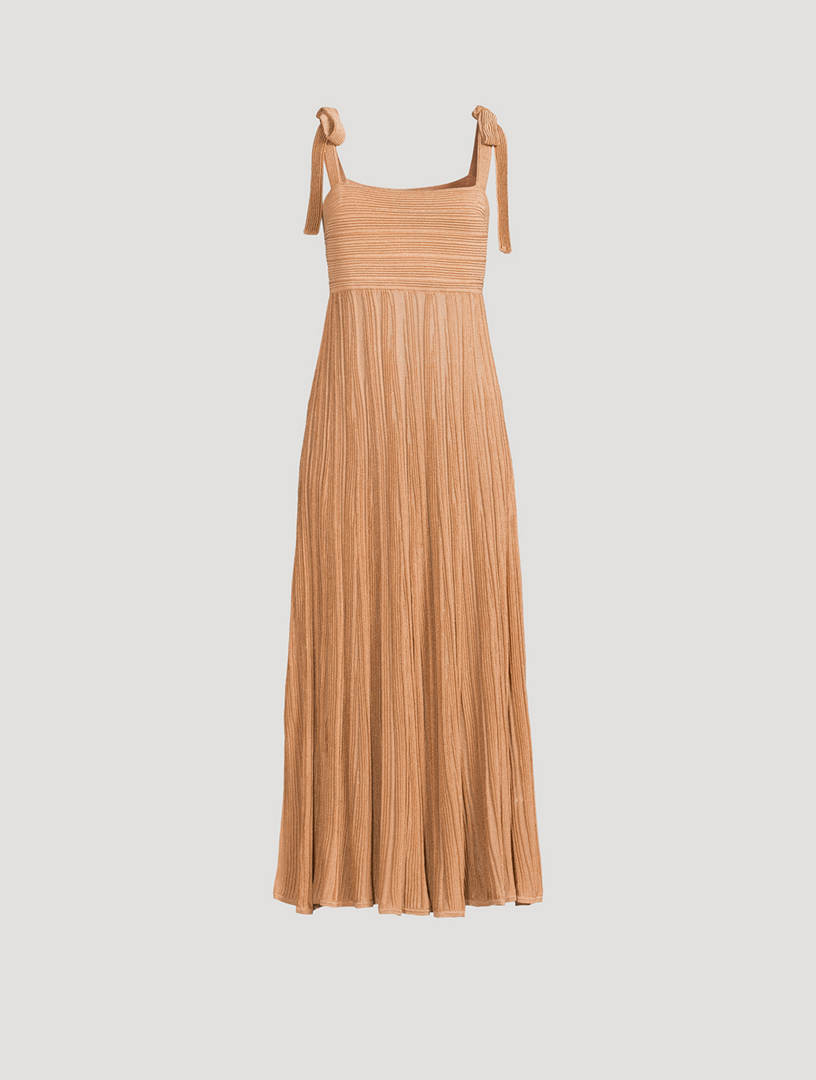 ZIMMERMANN Ottie Metallic Pliss Midi Dress | Holt Renfrew
