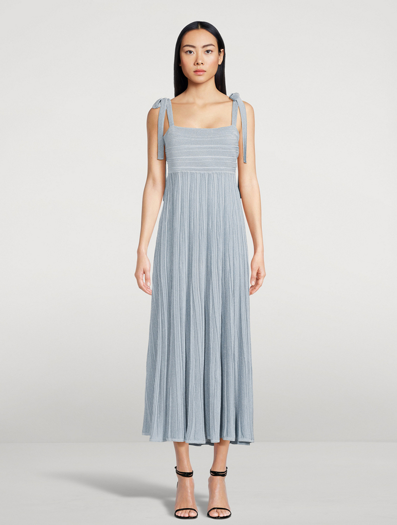 zimmermann waverly metallic dress ZIMMERMANN Waverly Metallic Plissé Midi Dress