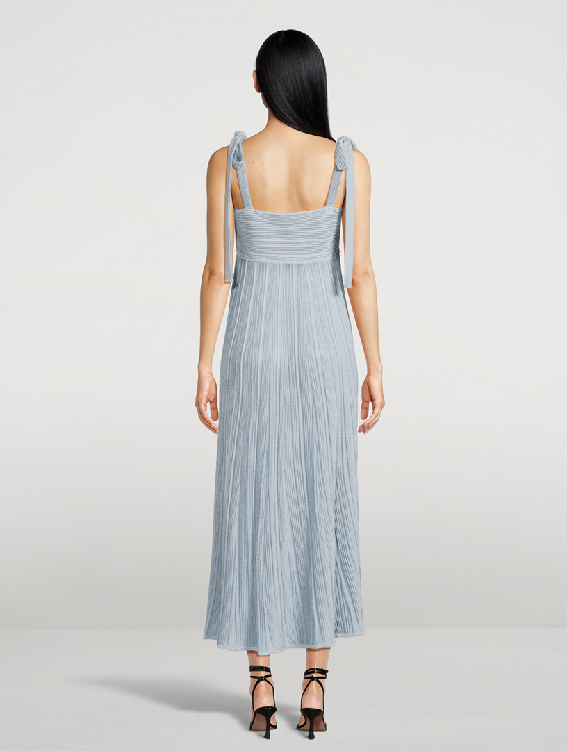 ZIMMERMANN Waverly Metallic Pliss Midi Dress | Holt Renfrew