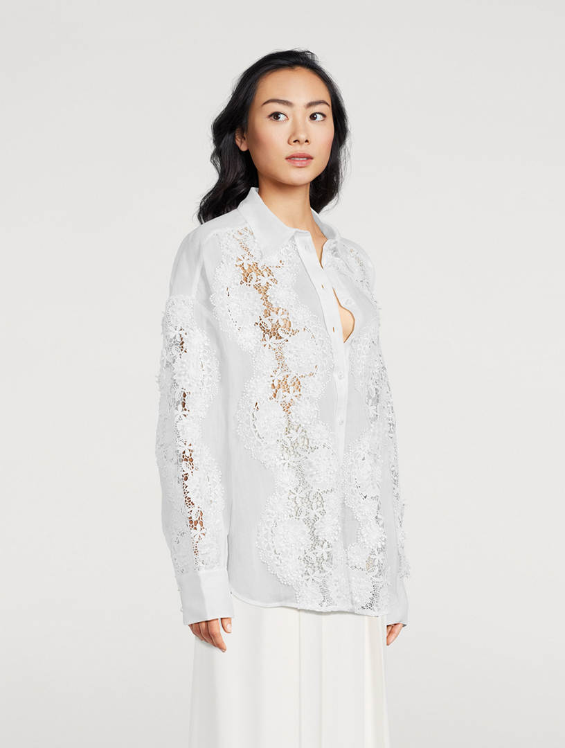 ZIMMERMANN Halliday Floral Lace Shirt | Holt Renfrew