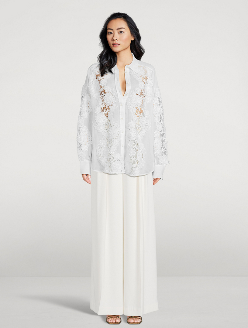 ZIMMERMANN Halliday Floral Lace Shirt | Holt Renfrew