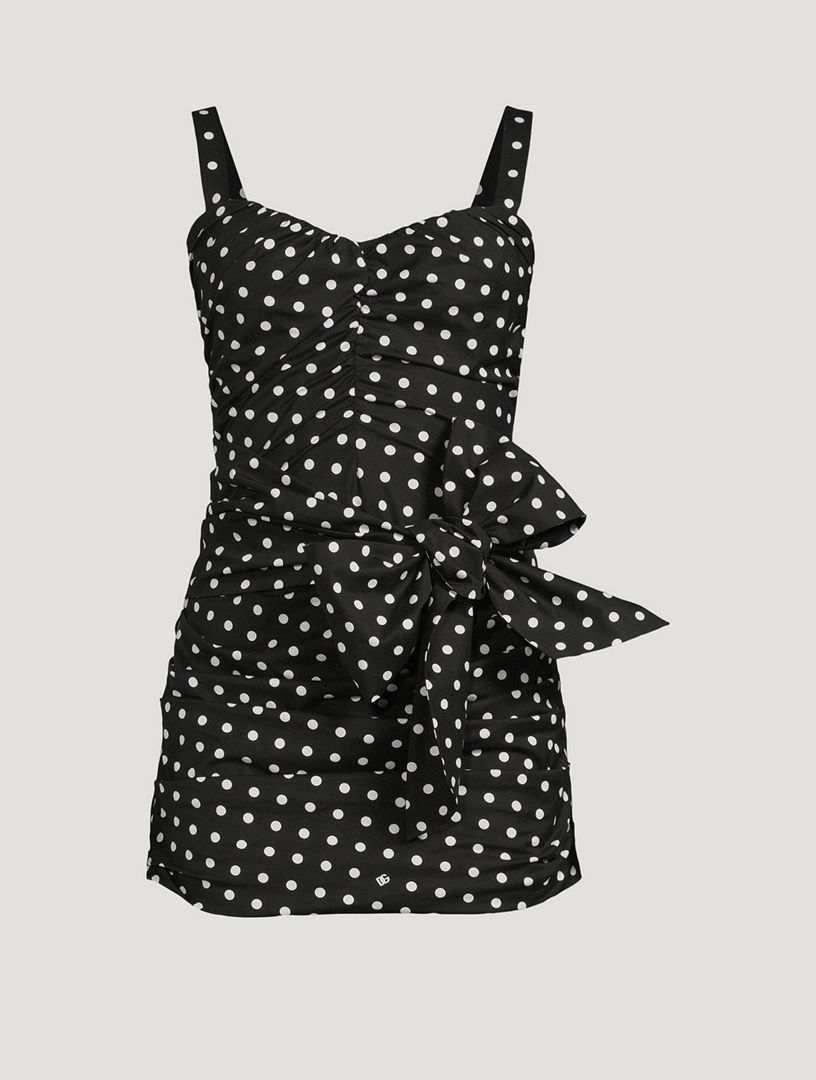 DOLCE GABBANA Poplin Mini Dress In Polka Dot Print Holt Renfrew