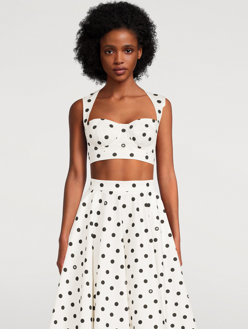 DOLCE & GABBANA Poplin Corset Top In Polka Dot Print | Holt