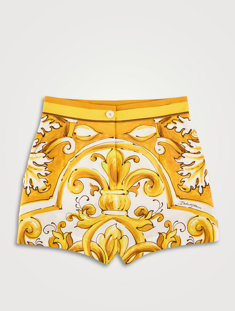 DOLCE GABBANA Poplin Shorts In Majolica Print Holt Renfrew