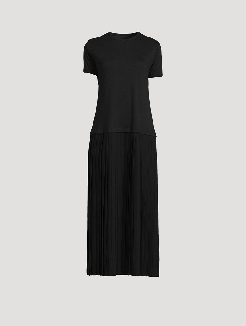 Pleated Skirt Midi Dress