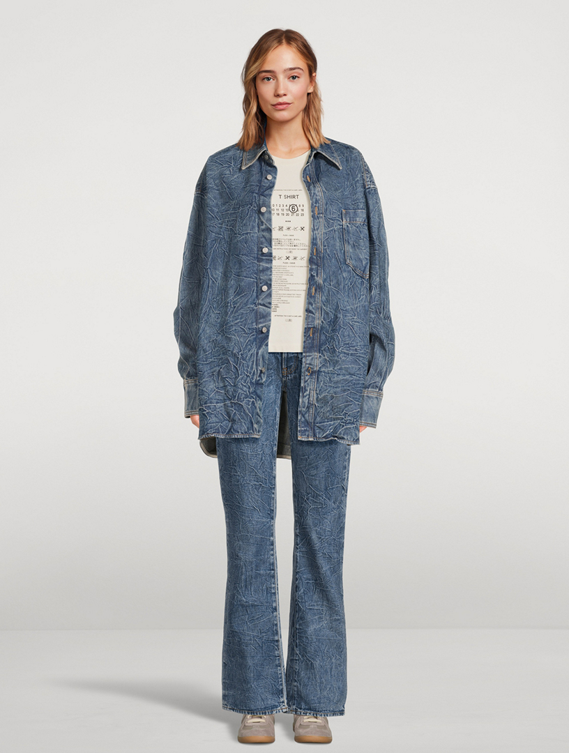 Crinkle Bootcut Jeans