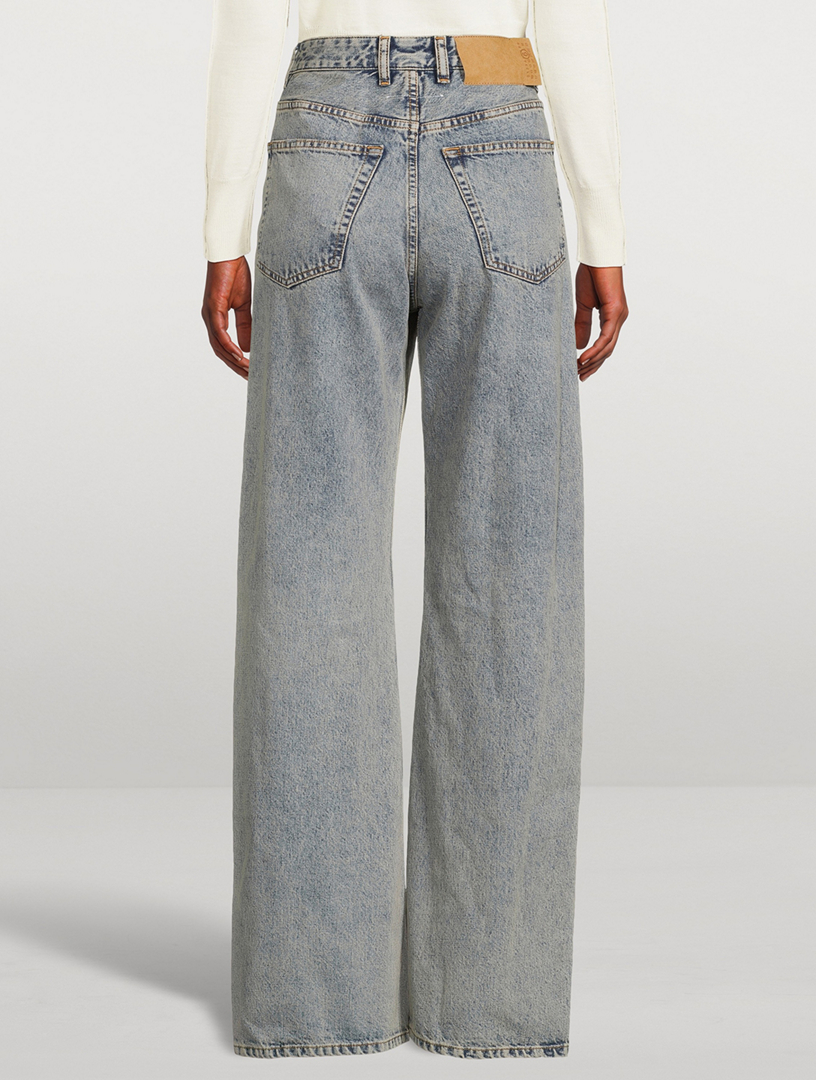 Spliced Wide-Leg Jeans