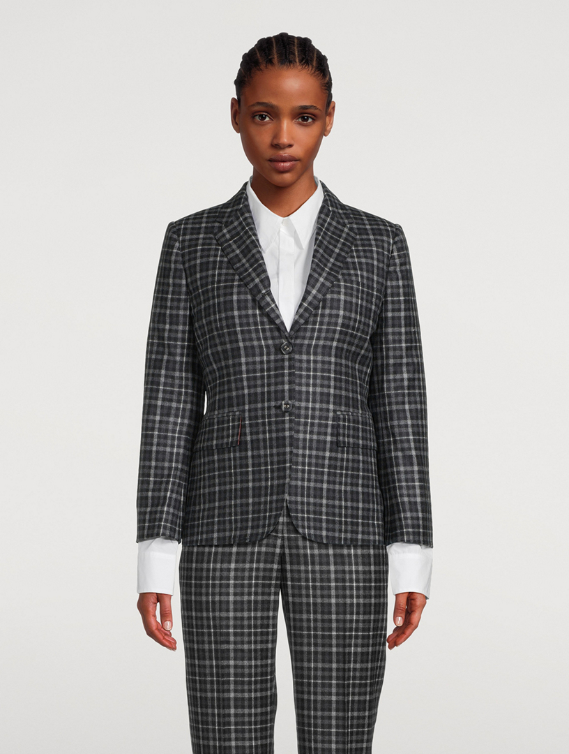 Tartan Wool Flannel Blazer