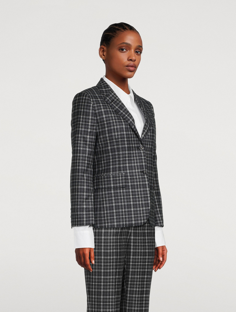 Tartan Wool Flannel Blazer
