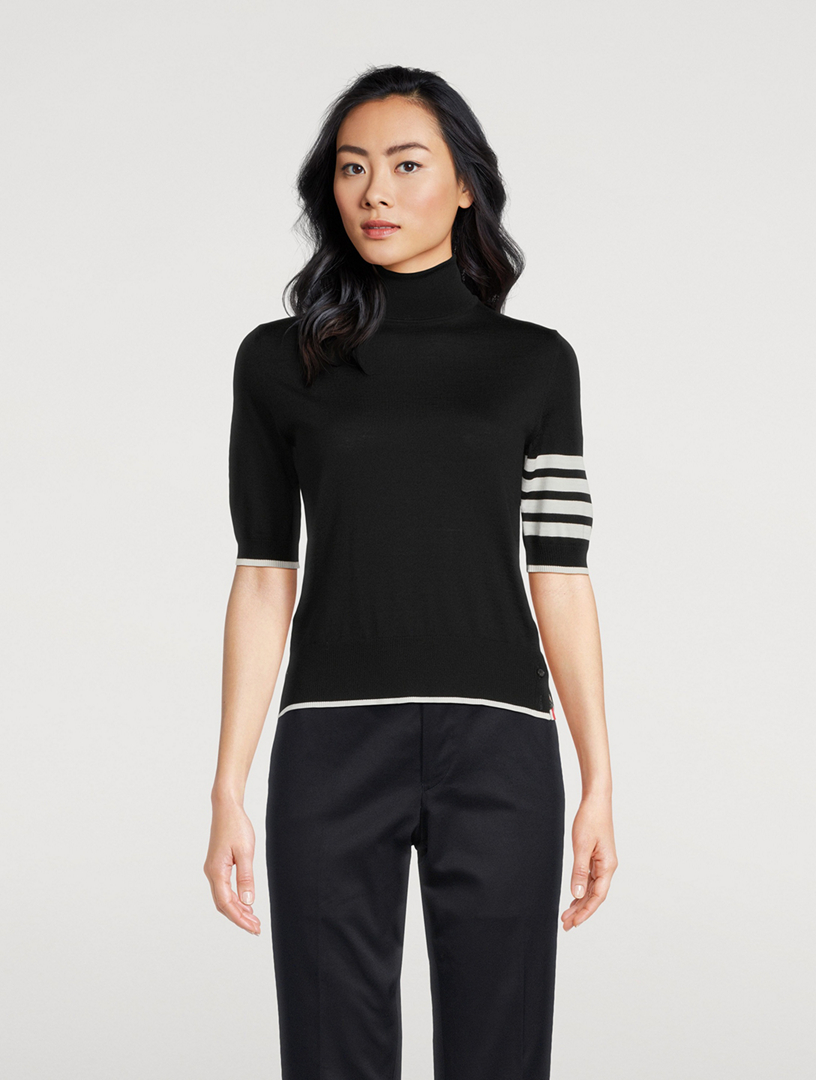Short-Sleeve Turtleneck Sweater