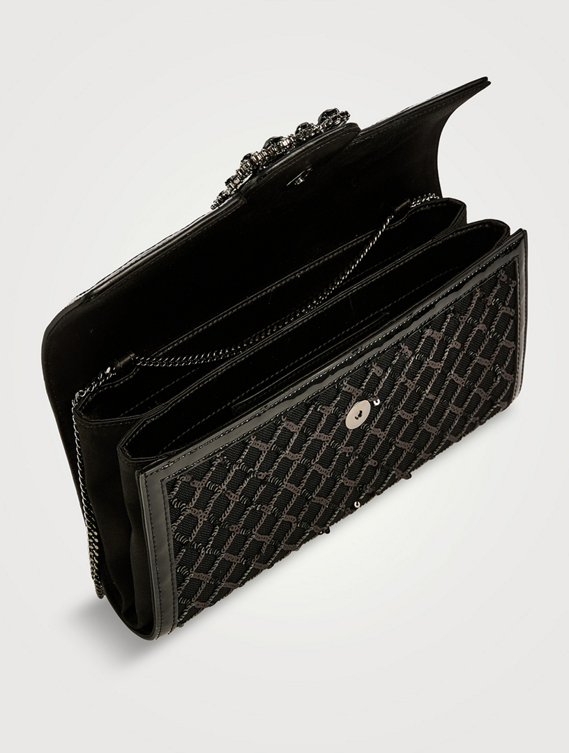 Flower Strass Sequin Clutch