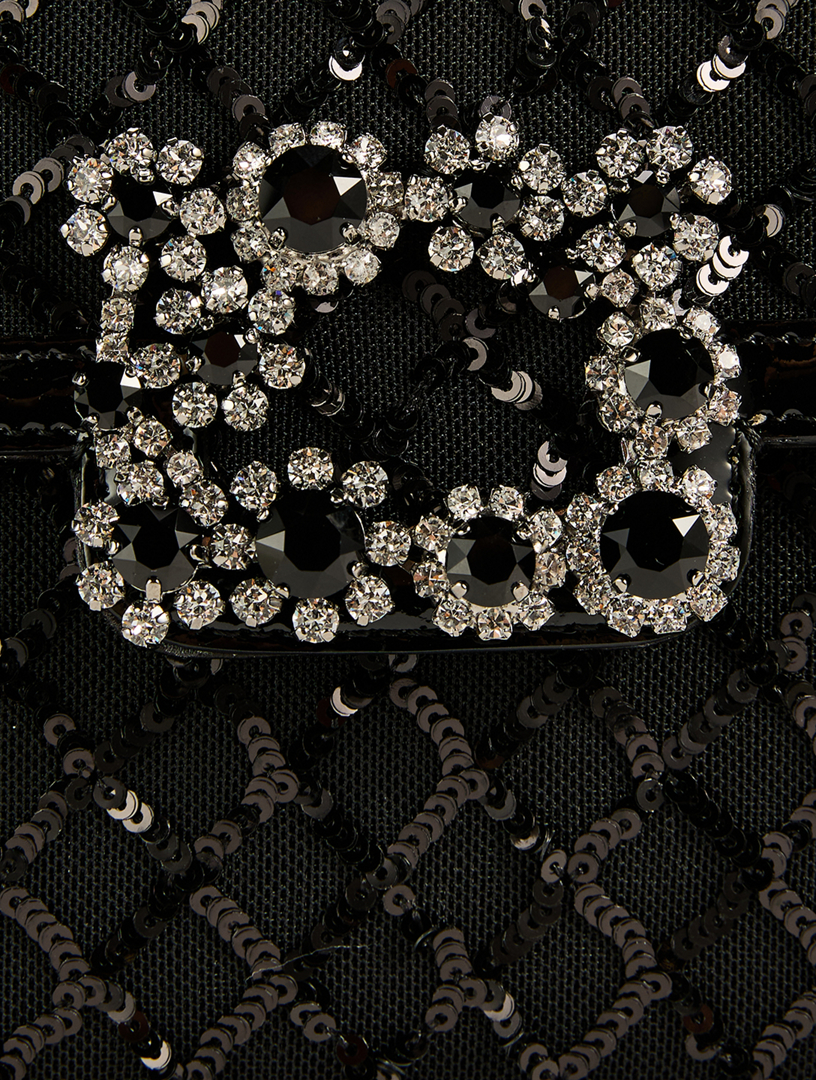 Flower Strass Sequin Clutch