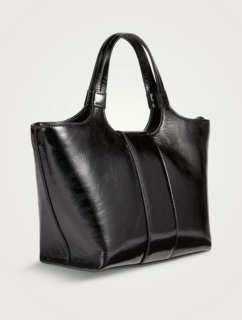 Mini Viv' Choc Patent Leather Tote Bag