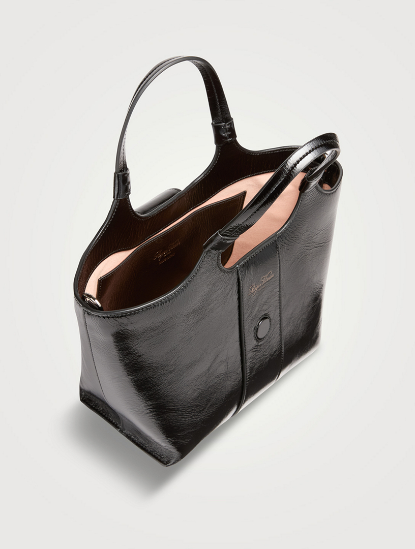 Mini Viv' Choc Patent Leather Tote Bag