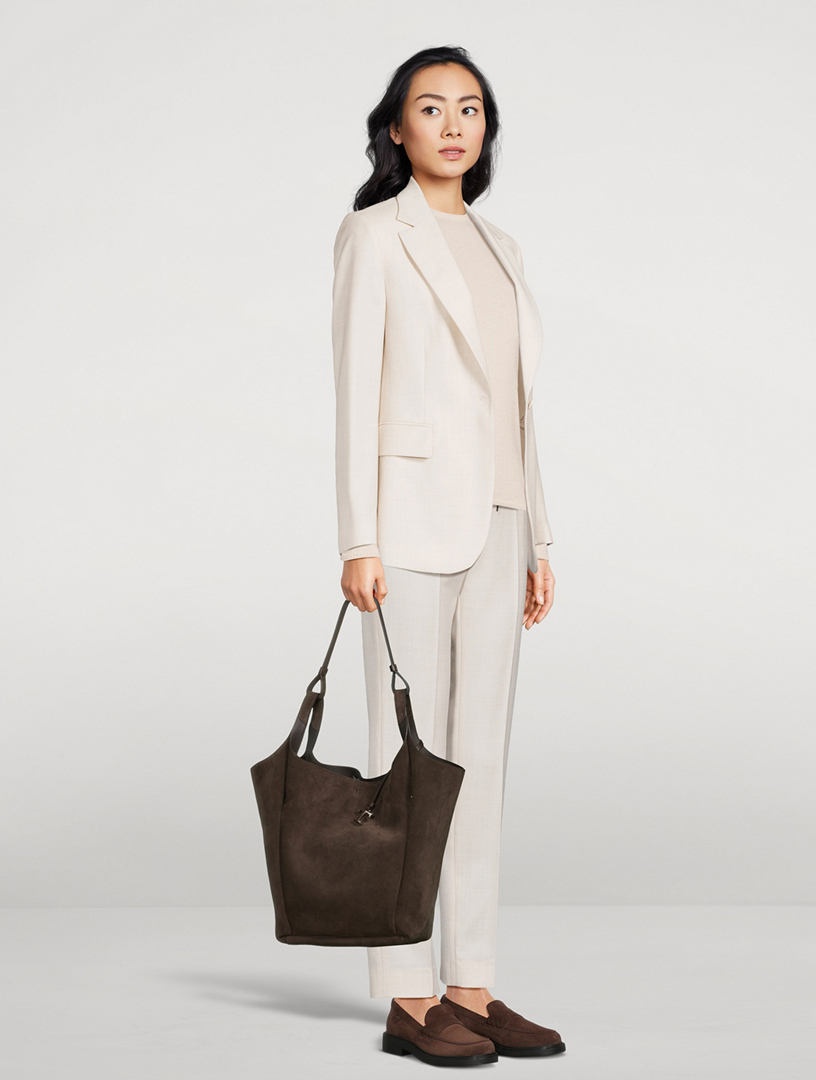 Medium Suede Bucket Bag