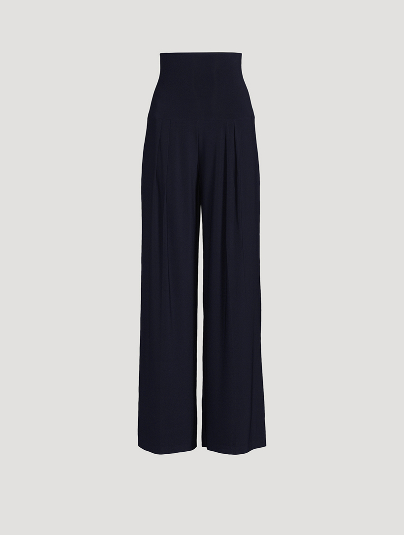 High-Waisted Pleated Trousers