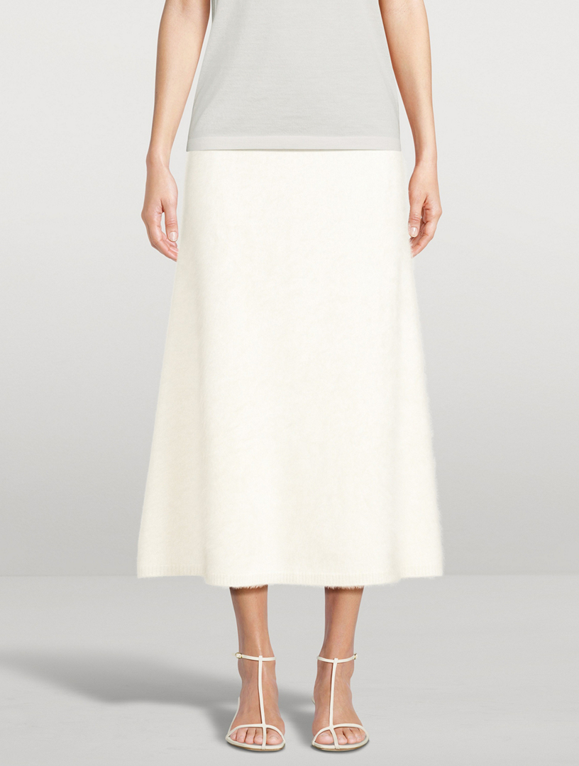 Asta Brushed Cashmere Midi Skirt