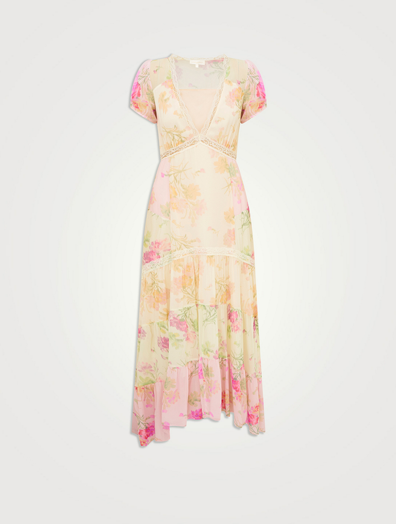 Roupell Chiffon Maxi Dress Floral Print