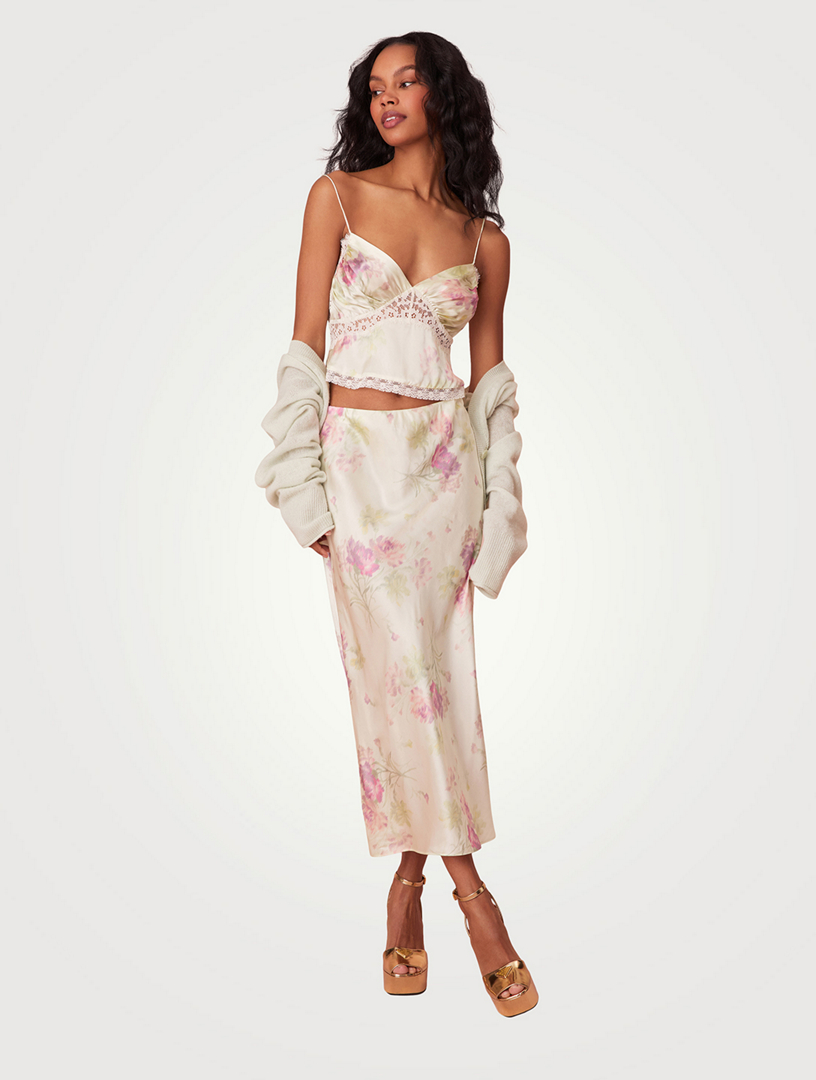Spritely Satin Cami Floral Print