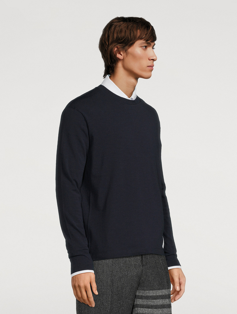 Stretch Wool Four-Bar Sweater