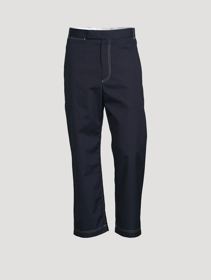 Pantalon déconstruit en popeline dense à jambes droites