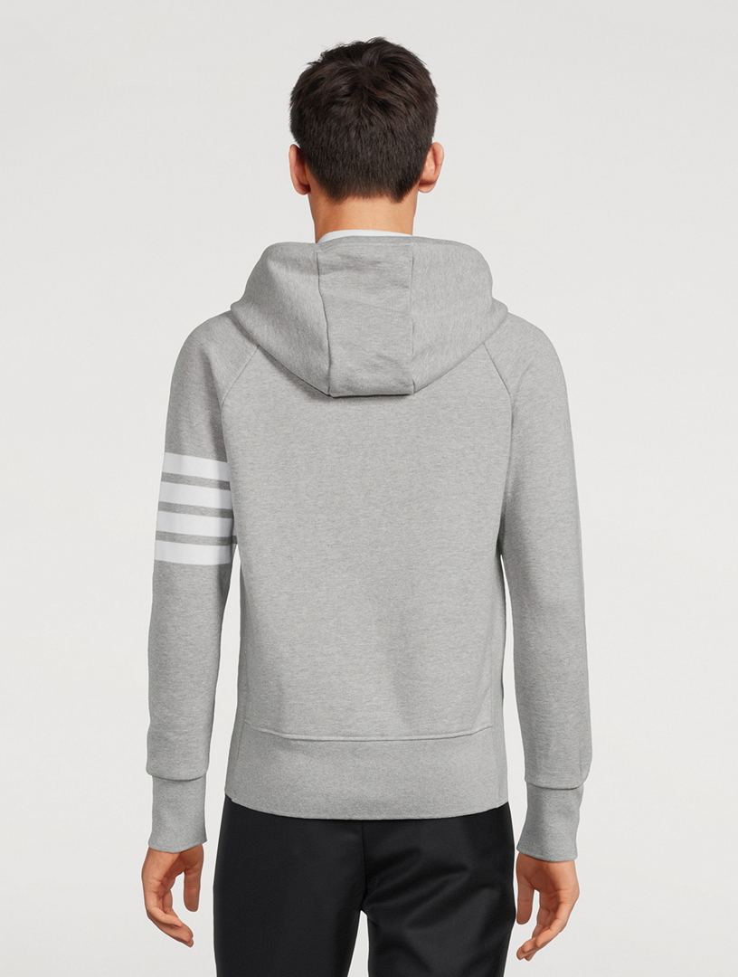 パーカー・フーディ Thom Browne 4-Bar Stripe Crewneck Sweatshirt THOM BROWNE Cotton Zip Hoodie With Four-Bar Stripe | Holt