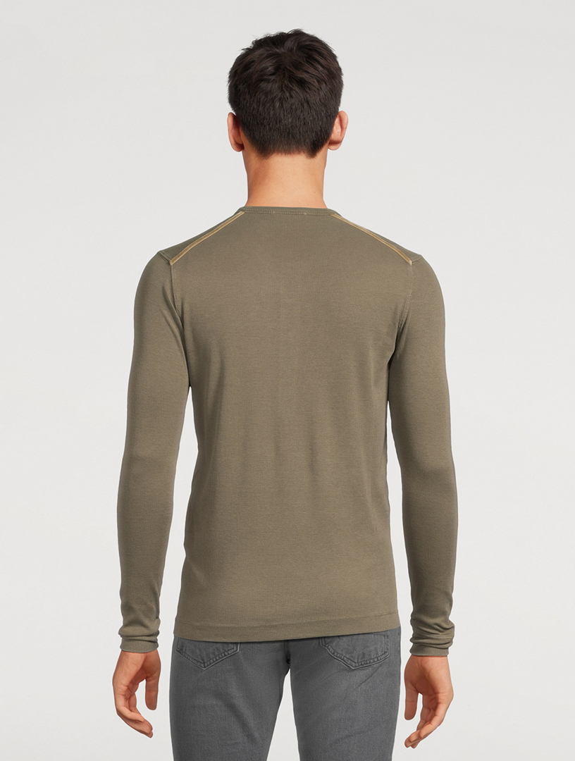 Cotton-Blend Henley Shirt