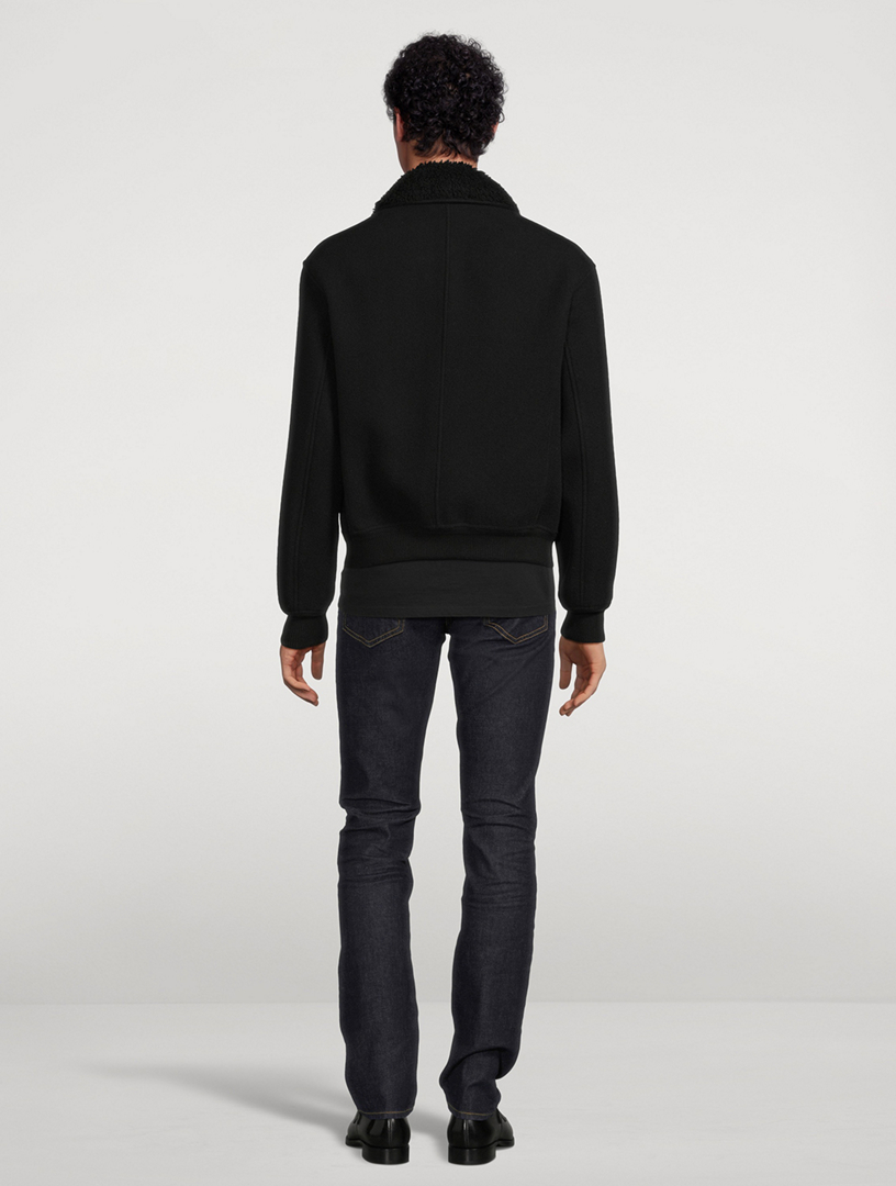 Wool Double-Face Blouson With Detachable Collar