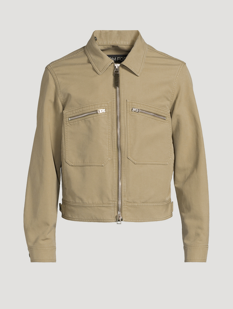 Cotton Satin Zip Jacket