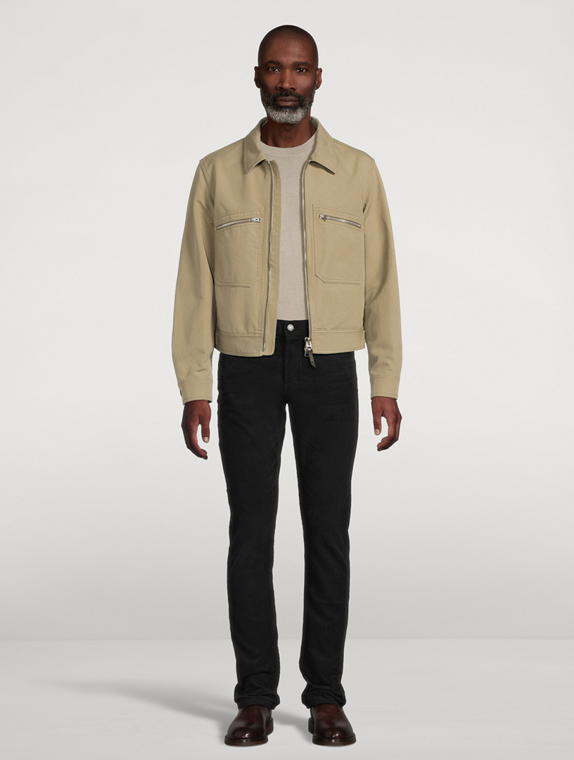 Cotton Satin Zip Jacket