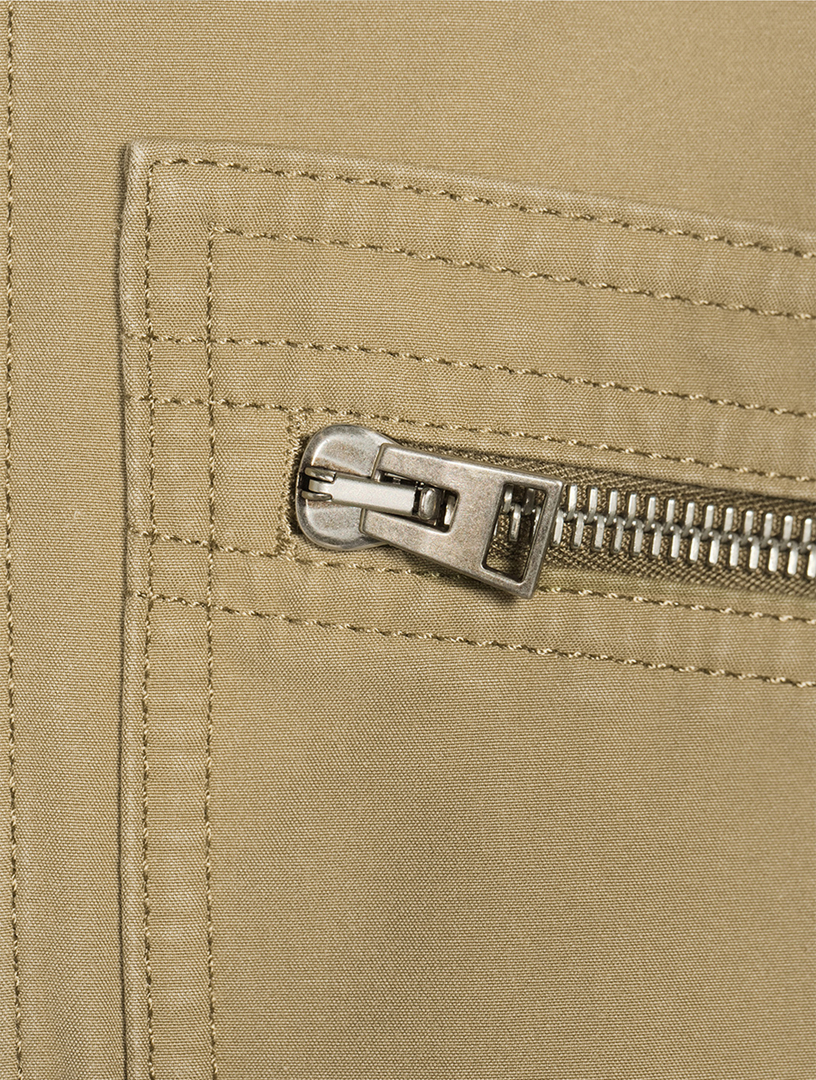 Cotton Satin Zip Jacket