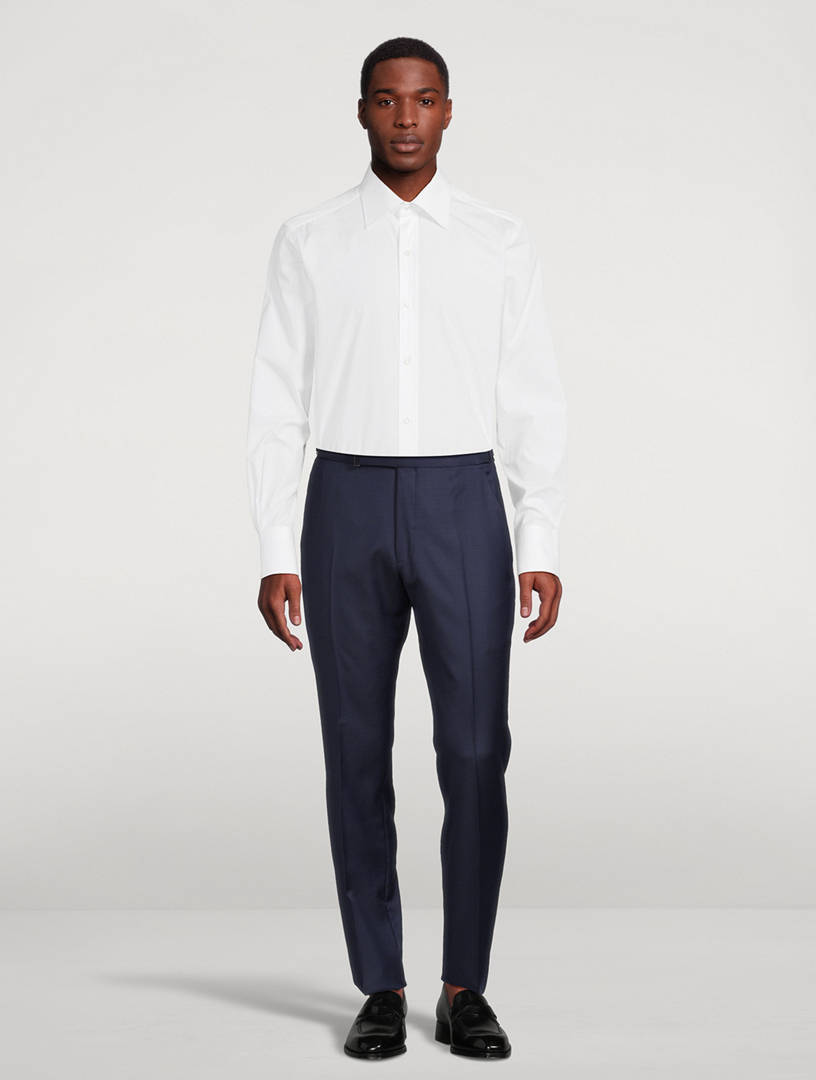 Atticus Wool Sharkskin Slim-Fit Pants