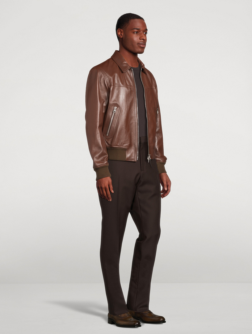 Leather Blouson Jacket