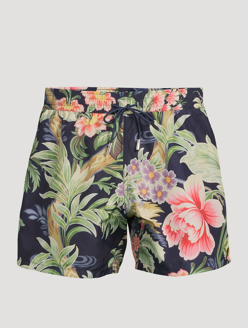 Technical Canvas Floral Swim Shorts