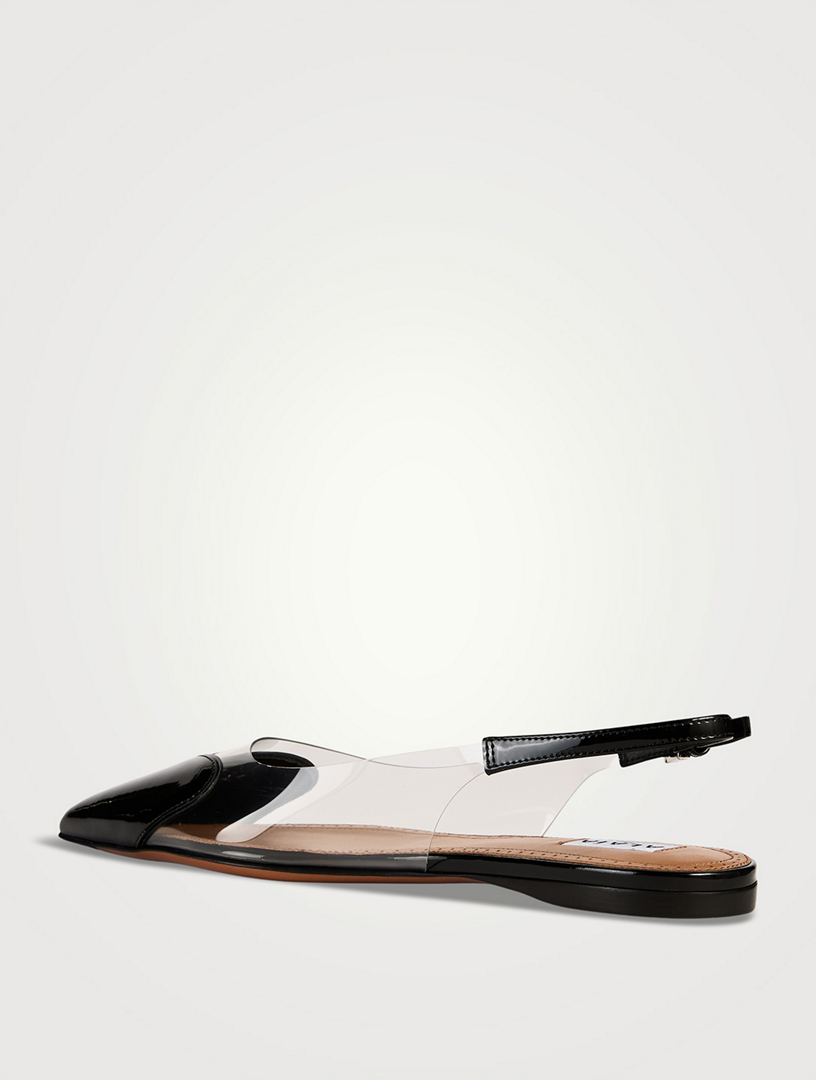 Le Cœur Patent Leather And PVC Slingback Flats