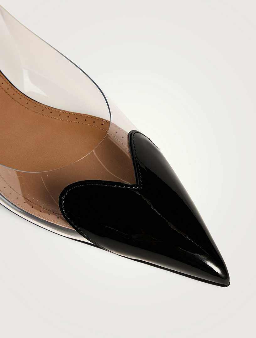 Le Cœur Patent Leather And PVC Slingback Flats