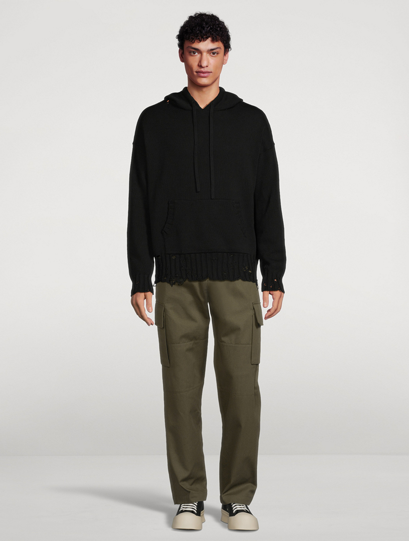MARNI Distressed Knit Hoodie | Holt Renfrew