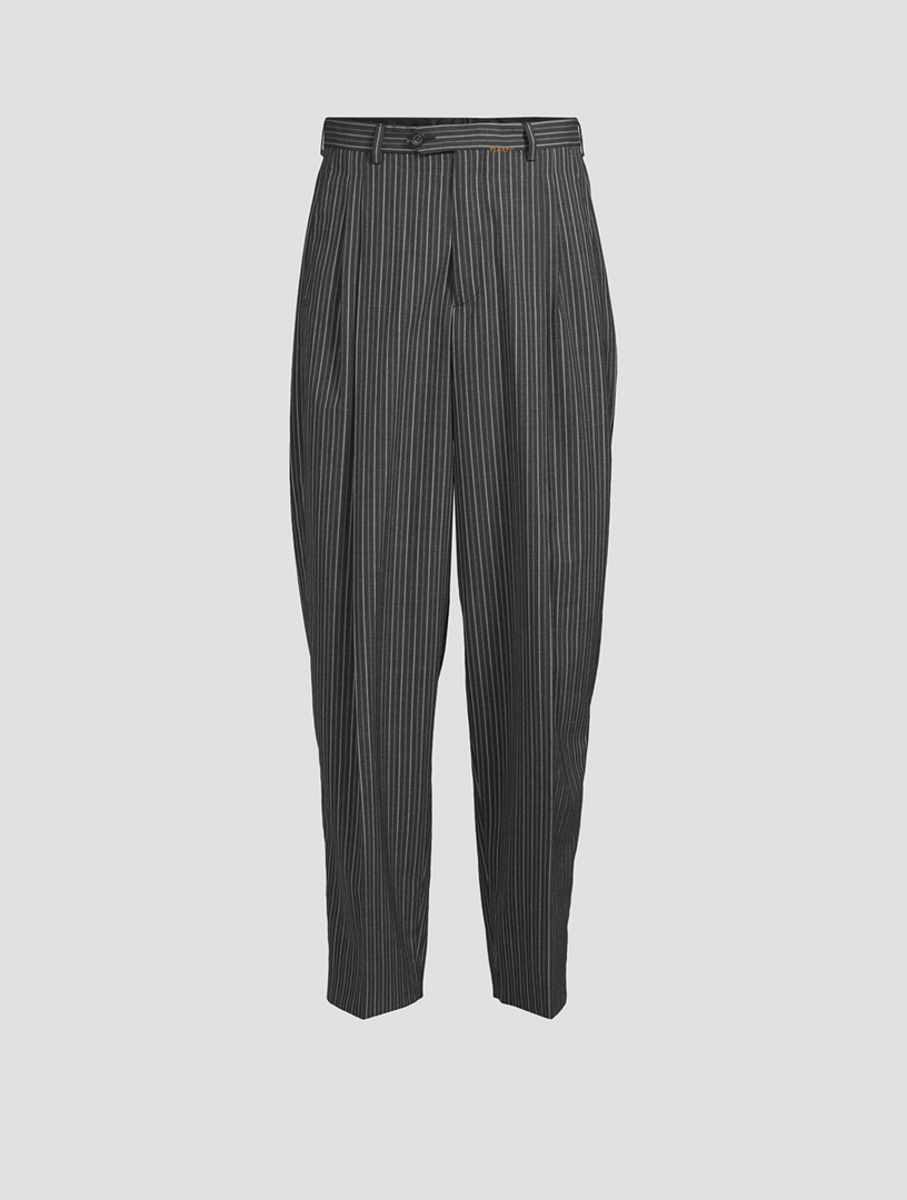 Tapered Trousers Striped Print
