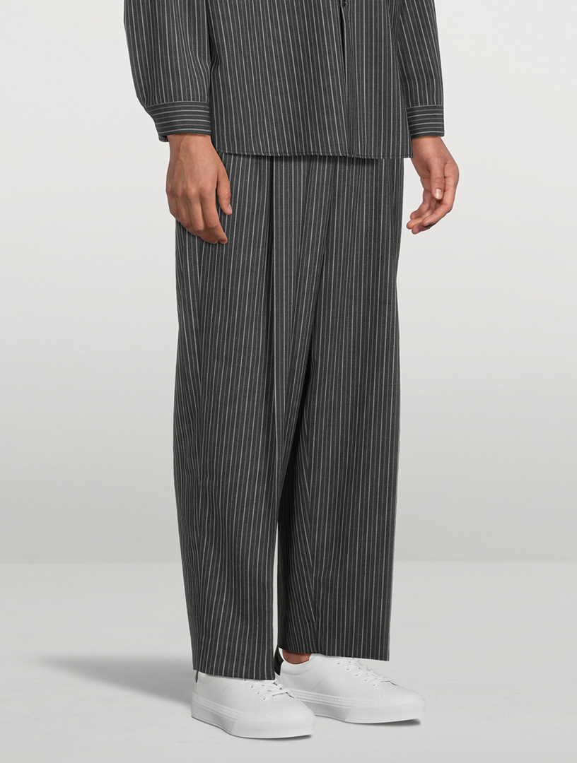 Tapered Trousers Striped Print