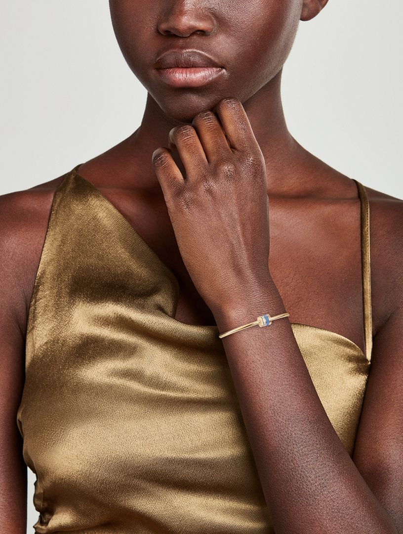 Quatre Blue Edition 18K Gold Bracelet With Ceramic And Diamonds
