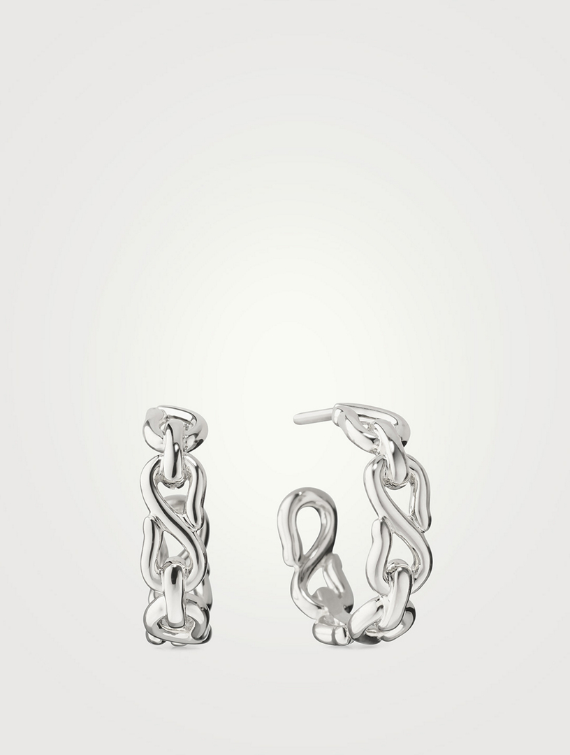 Infinity Silver Hoop Earrings