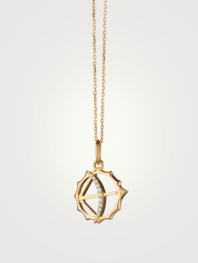 Apollo 18K Gold Charm Necklace With Diamonds