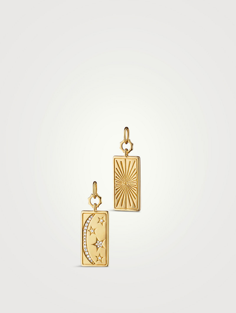 18K Gold Medallion Charm With Diamonds