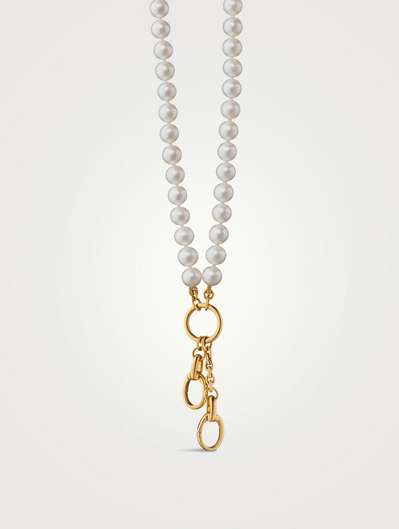 Design Your Own 18K Gold Pearl Charm Chain Necklace