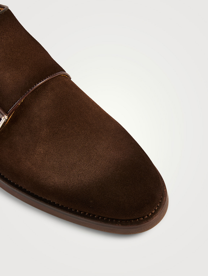 Lashon Suede Monk Strap Shoes