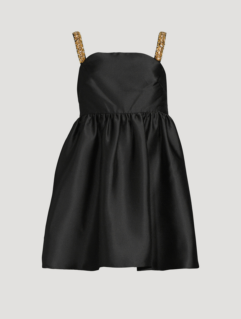 Embellished Taffeta Babydoll Dress